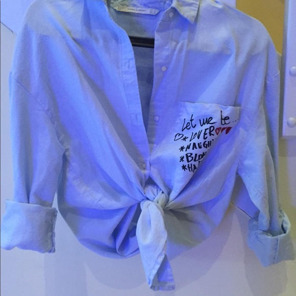 **SOLD**Zara Chambray Top Trafaluc Collection - Picture 13 of 13
